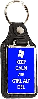 Keep Calm and Ctrl Alt Del - Oblong Medallion Keyring