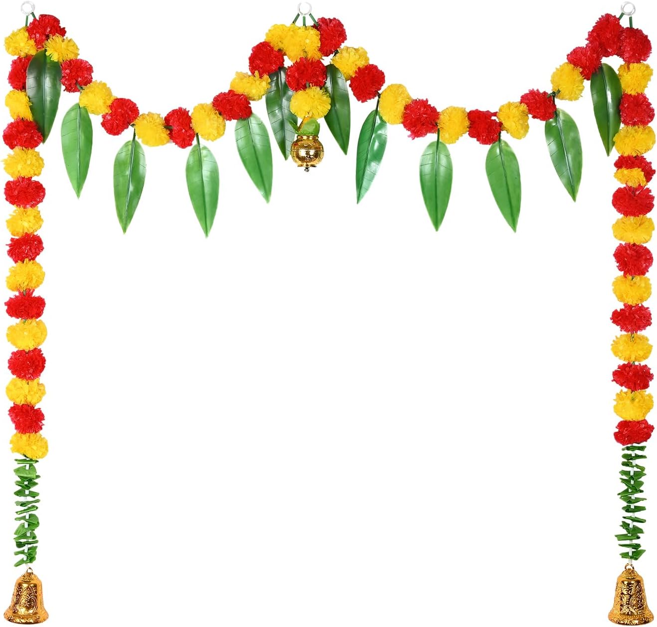 CRAFONIC Marigold Artificial Flowers Toran For Decoration, Door Hangings, Thoranam For Entrance Door, Main Door Decoration|Bandarwar For Home Decor, 40 Cm, 40 Cm