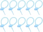 Uxcell 20Pcs 4" Câblodistribution en silicone, fermetures à glissière réutilisables Bandes Twist Tie, Cable Cord Wraps Management Organizer for Home Office Kitchen Food Bag, Rose