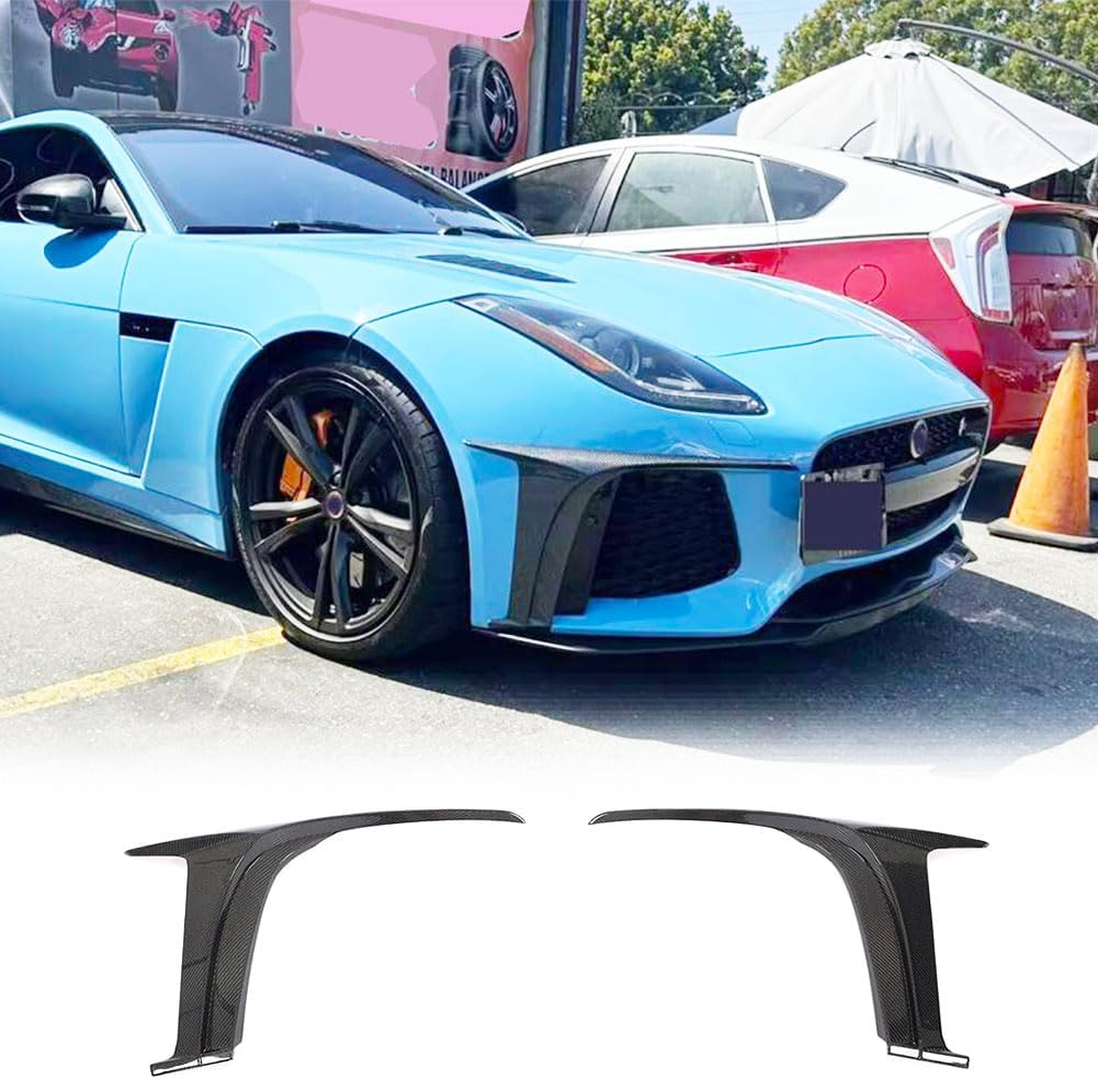 Front Bumper Canard Vent fits for Jaguar F-Type SVR 2Door Coupe & Convertible2016-2019 Factory Outlet Carbon Fiber CF Air Fender Scoop Spoiler Protector Fin Winglets