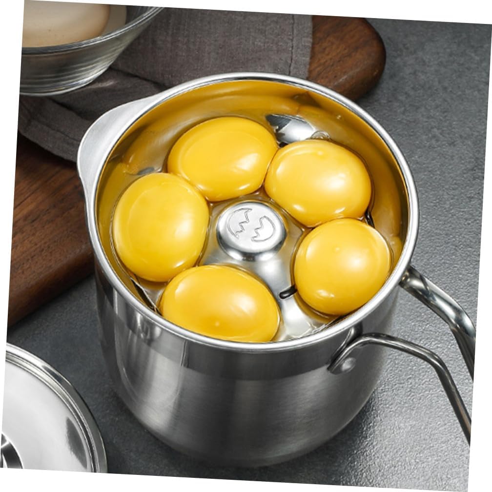 Cabilock Stainless Steel Egg Divider with Hollow Yolk Separator Bucket Easy Clean Egg White Strainer for Home Kitchen Restaurant Bakery Use Includes Lid for Convenient Storage