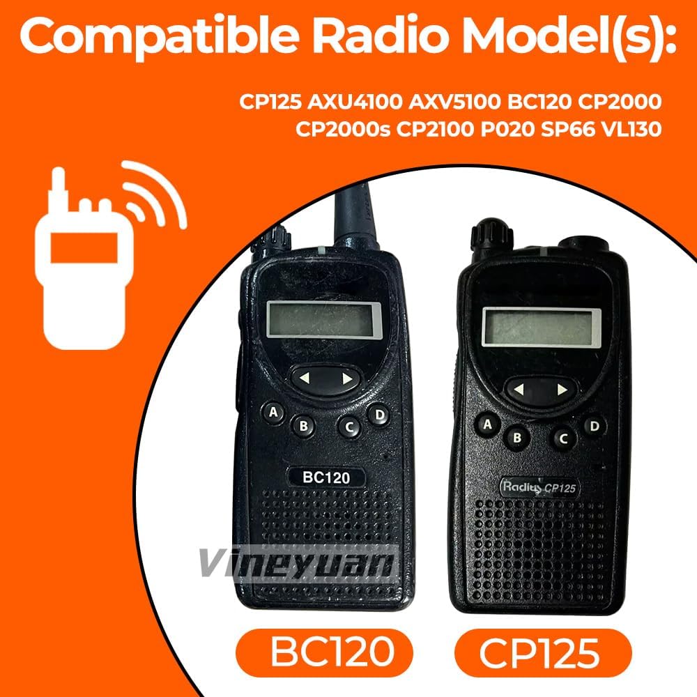 7.2V 1500mAh PMNN4063BRT NI-MH Replacement Battery Compatible with CP125 AXU4100 AXV5100 BC120 GP2000 GP2000s GP2100 P020 SP66 VL130 Radios
