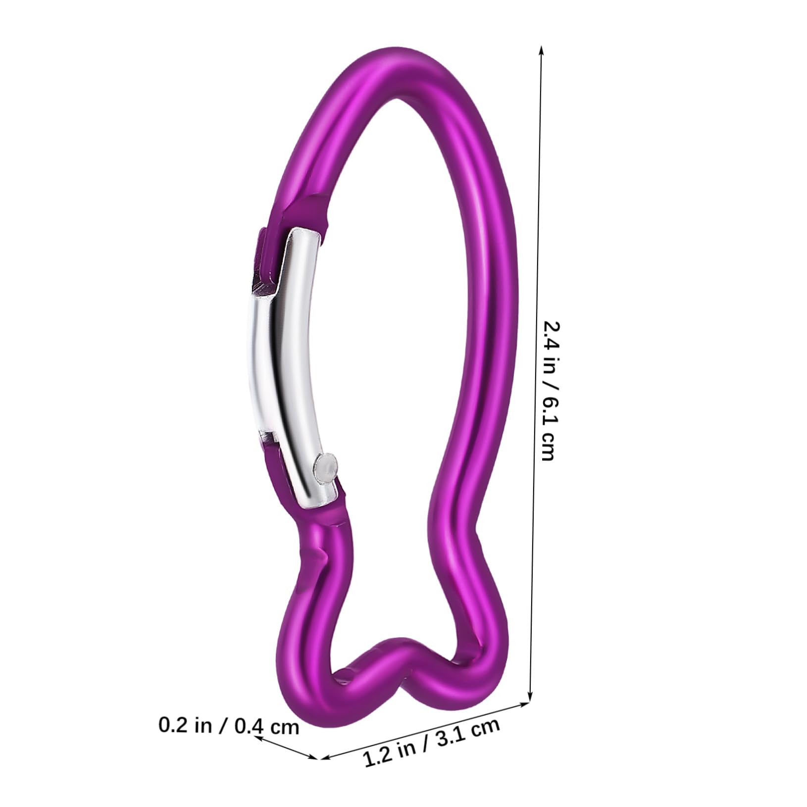 SUPVOX Petit Mousqueton Poisson Violet à Ressort, Lot de 10 en Aluminium