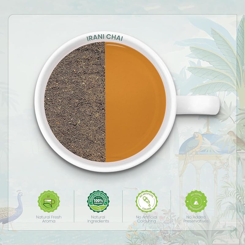 Image of Hyderabadi Irani Chai 250g With Mystical 7 Flavour Tea Bags (21 Bags) Combo Pack | Irani Cafe Style Tea make refreshingly strong, Sweet Creamy milk Chai | Rich Aroma, Antioxidant & good for Digestion|Made in India