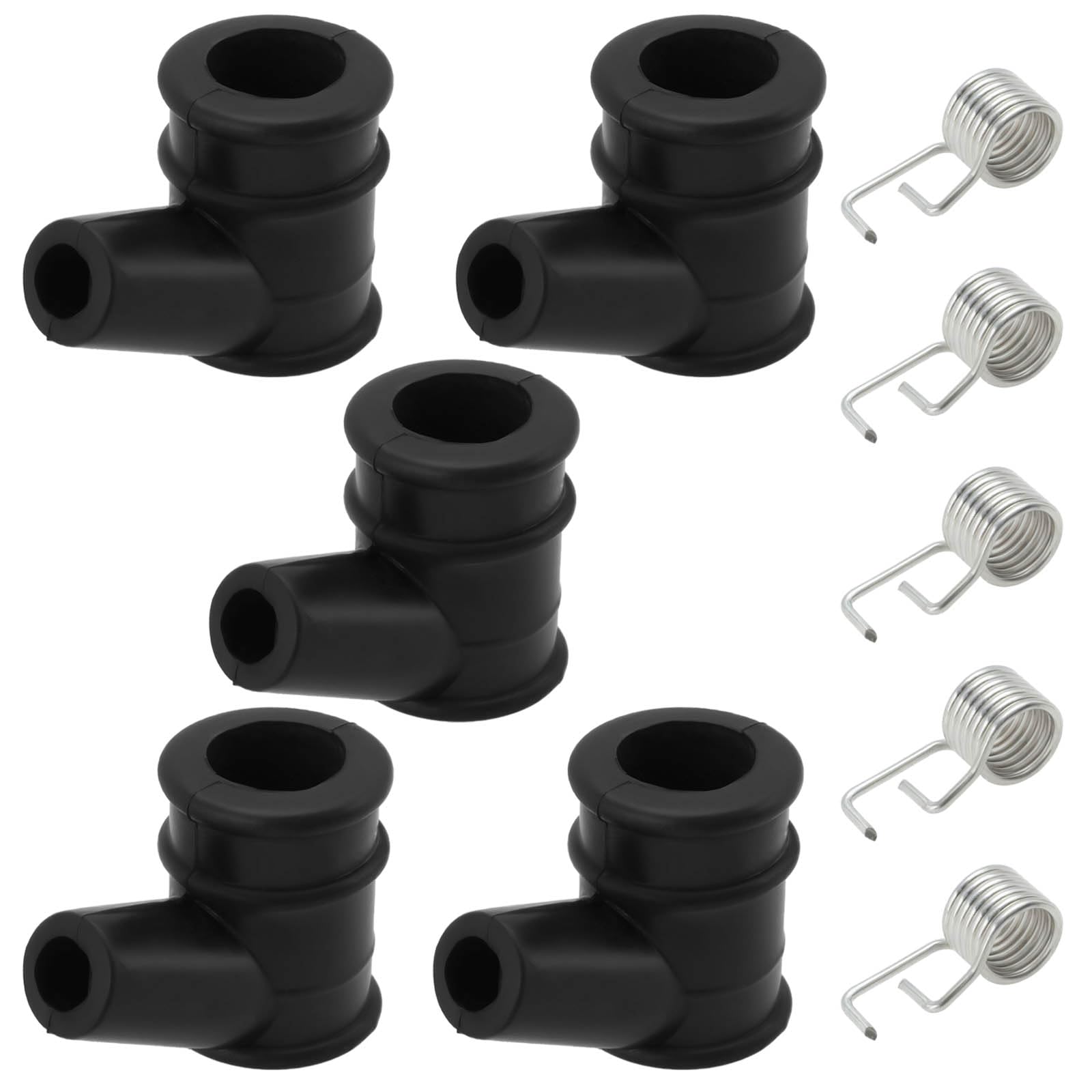YINETTECH 10pcs Lawn Mower Spark Plug Cap and Spring Chain Saw High Pressure Cap with Hole Diameters of 5mm and 10mm Suitable for Brush Cutting Machine Chain Saw