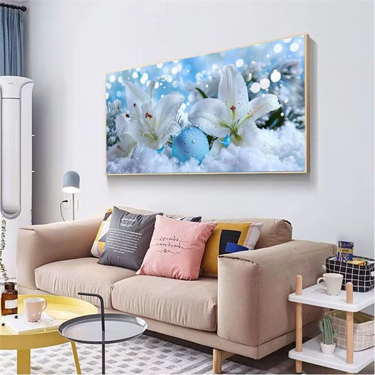 Broderie Diamant Kit Complet Fleurs pour une décoration murale de salon zen - 3