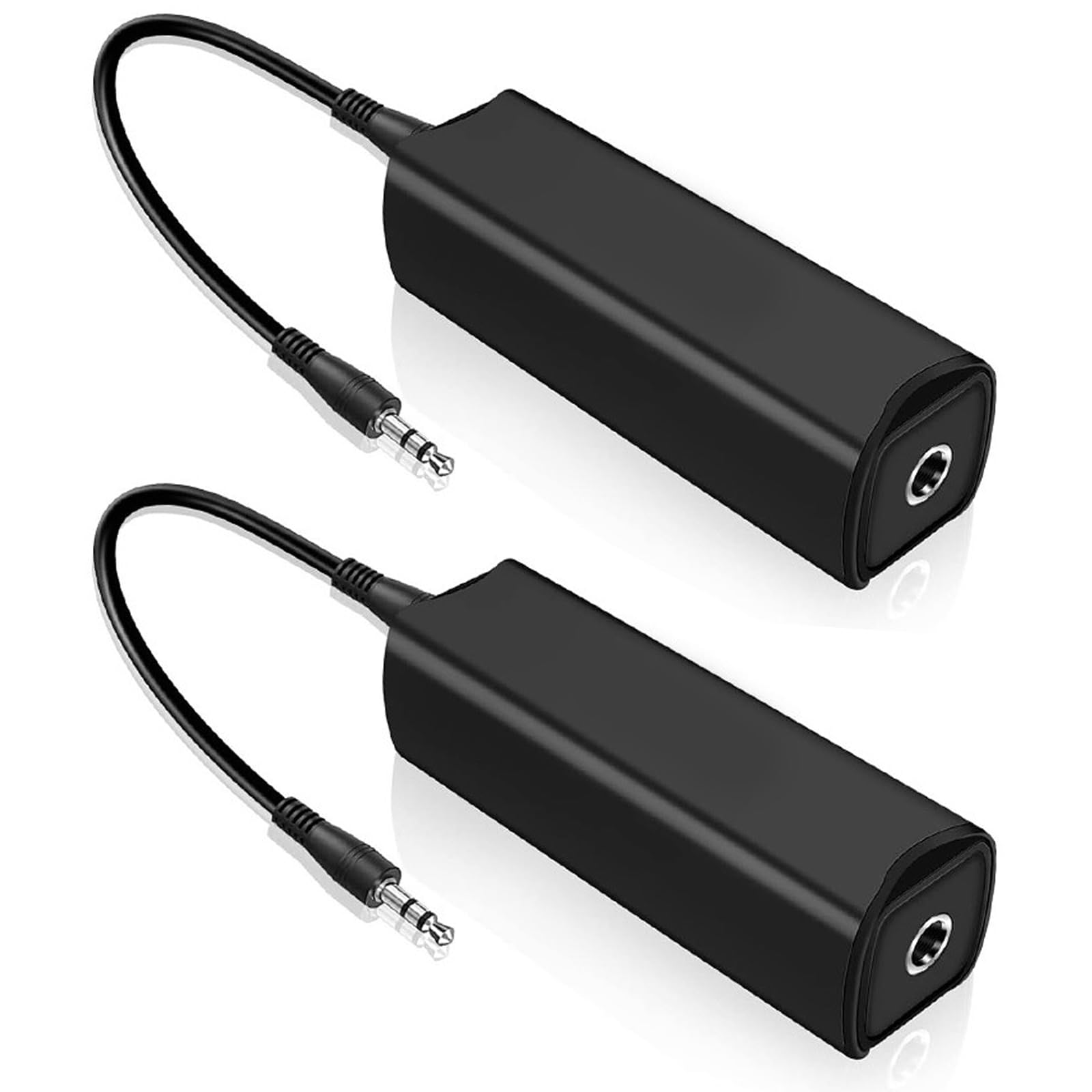 2 Packs Ground Loop Noise Isolator for Car Audio/Home Stereo System, Eliminate Buzzing Noise, Eliminating Audio Noise Effectively, Ground Loop Isolator with 3.5mm Audio Cable