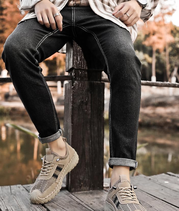 Zenfaze Orthopedic Shoes for Men,Zenfaze Slip On Orthopedic Hiking Shoes,Arch Support,Breathable Mesh Elastic Laces4