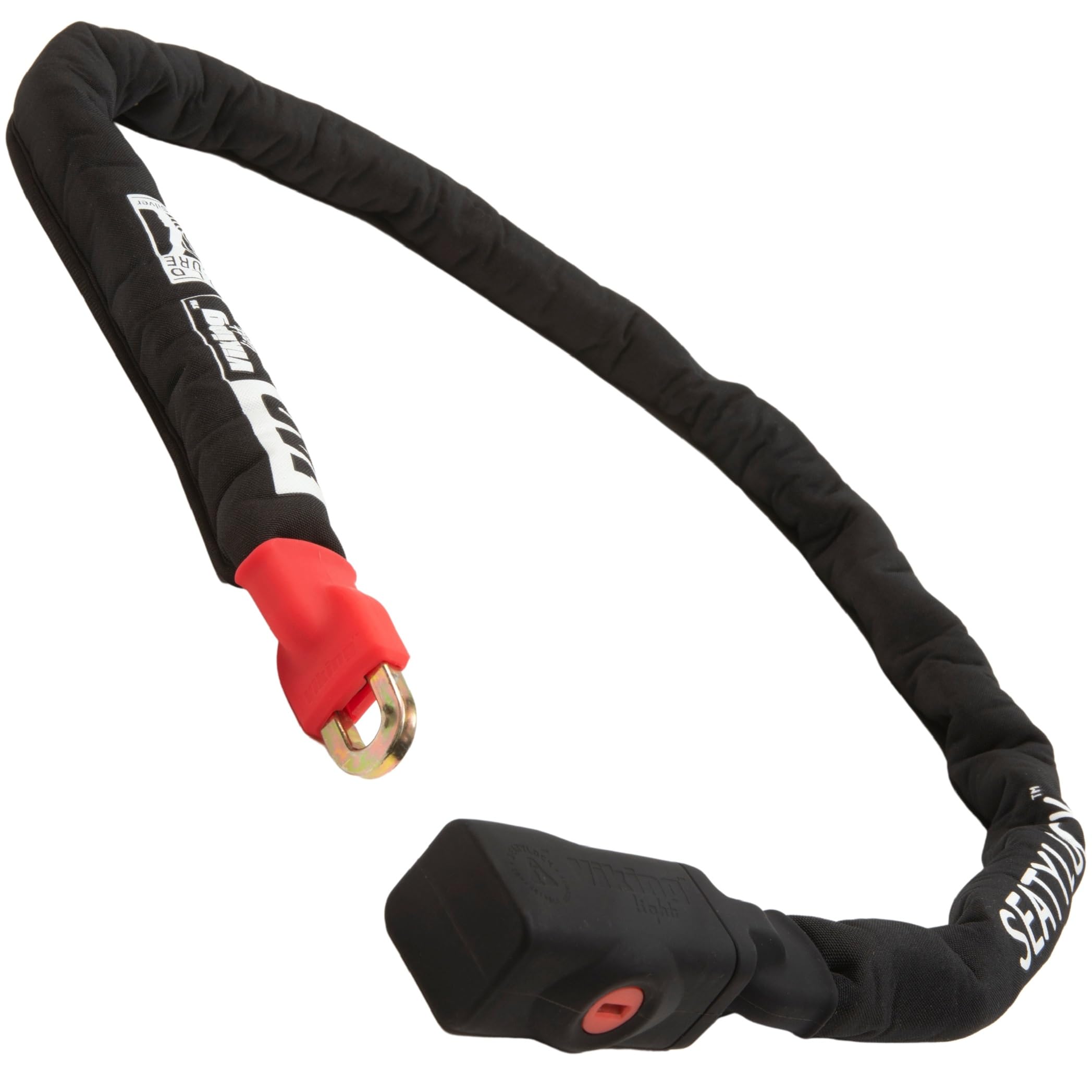 Seatylock Viking - Catena con lucchetto per bicicletta con chiave, antifurto brevettato, per mountain bike o bici elettriche (140 cm, colore argento)