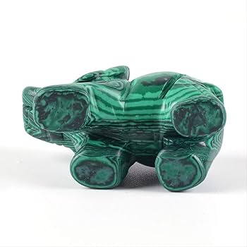 Amazon.co.jp: マラカイト象の置物手彫りのミニ象動物の置物