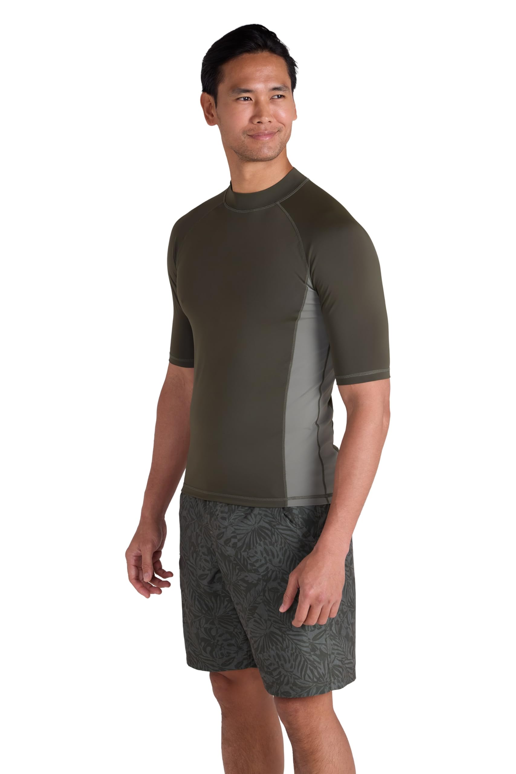 Mountain Warehouse Men's Khaki Uv Short Sleeve Rash Vest 4XL