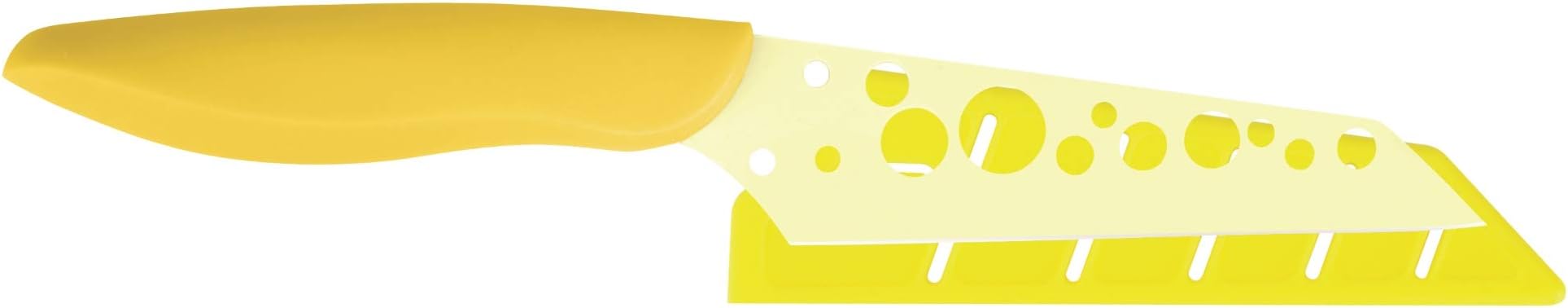 Kai PRO Pure Komachi 2 / 4.5" Cheese Knife with Sheath, Colorful Knife, Swiss-Cheese-Holes in Blade Prevent Sticking, Fun Cheese Knives