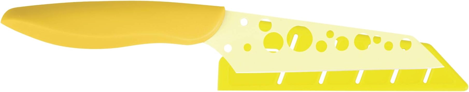 Kai PRO Pure Komachi 2 / 4.5 Cheese Knife with Sheath, Colorful Knife, Swiss-Cheese-Holes in Blade Prevent Sticking, Fun Cheese Knives