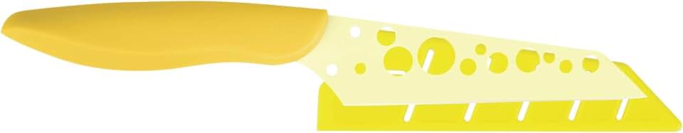 Kai PRO Pure Komachi 2 / 4.5" Cheese Knife with Sheath, Colorful Knife, Swiss-Cheese-Holes in Blade Prevent Sticking, Fun Cheese Knives