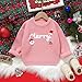 Toddler Girl/Boy Christmas Sweater Merry Hand Embroidered Sweater Knitted Pullover Winter Pink