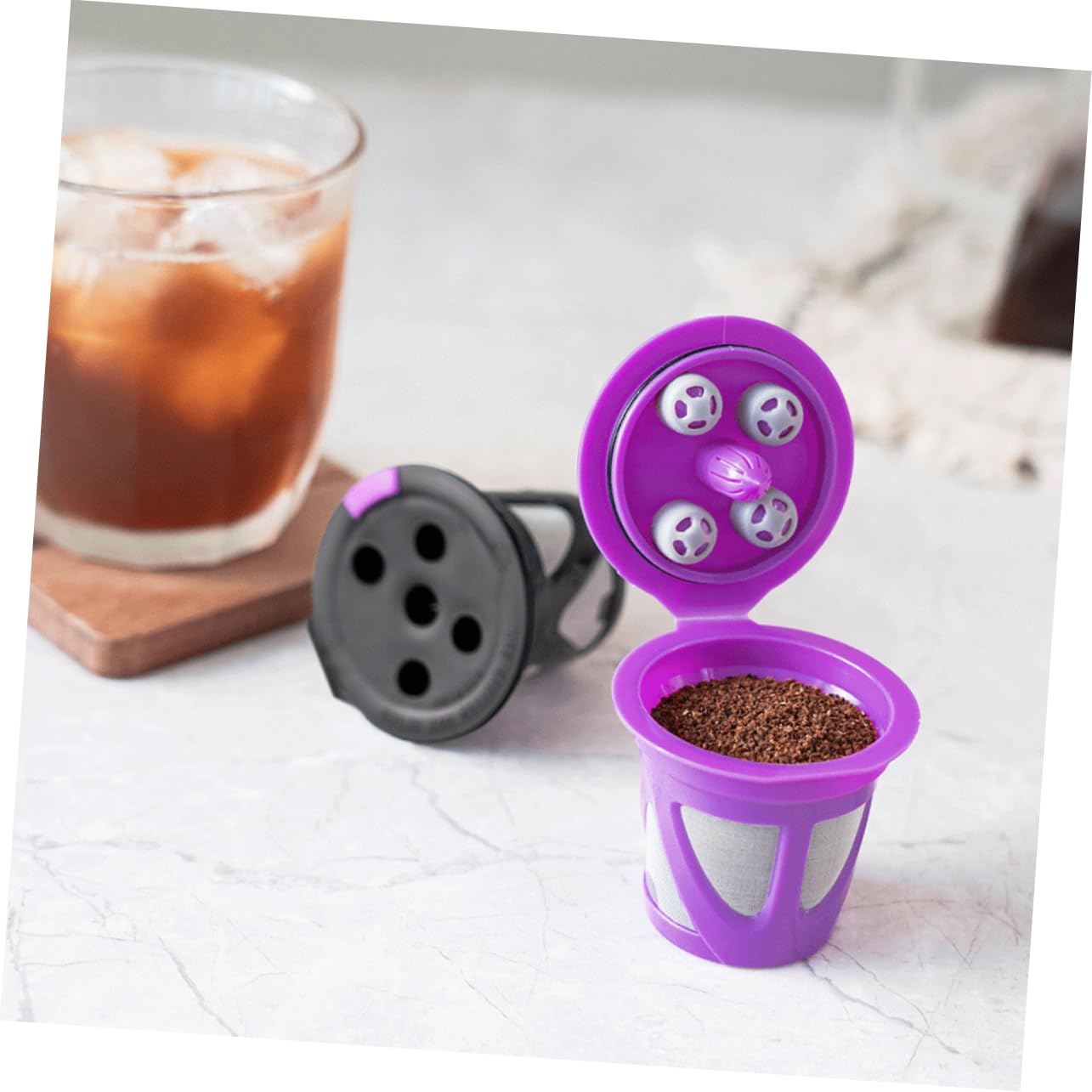 ABOOFAN 10 Pièces capsule de café tasses à café avec couvercles café réutilisable cafetière concentré de café filtre tasse de passoire à café gobelets réutilisables pour le café corbeille