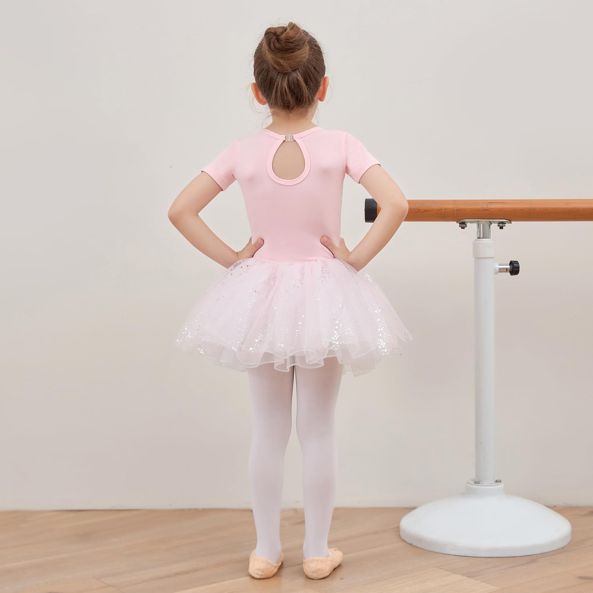 Ballettkleid für Mädchen Tanz -Outfit Gymnastik Lotard Kostüm Tanzkleidung mit Rock