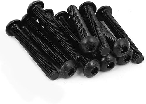 NGe Tornillos de cabeza de botón M6x40mm, acero de aleación, totalmente roscados, unidad hexagonal Allen (M6 x 40, 25 piezas)