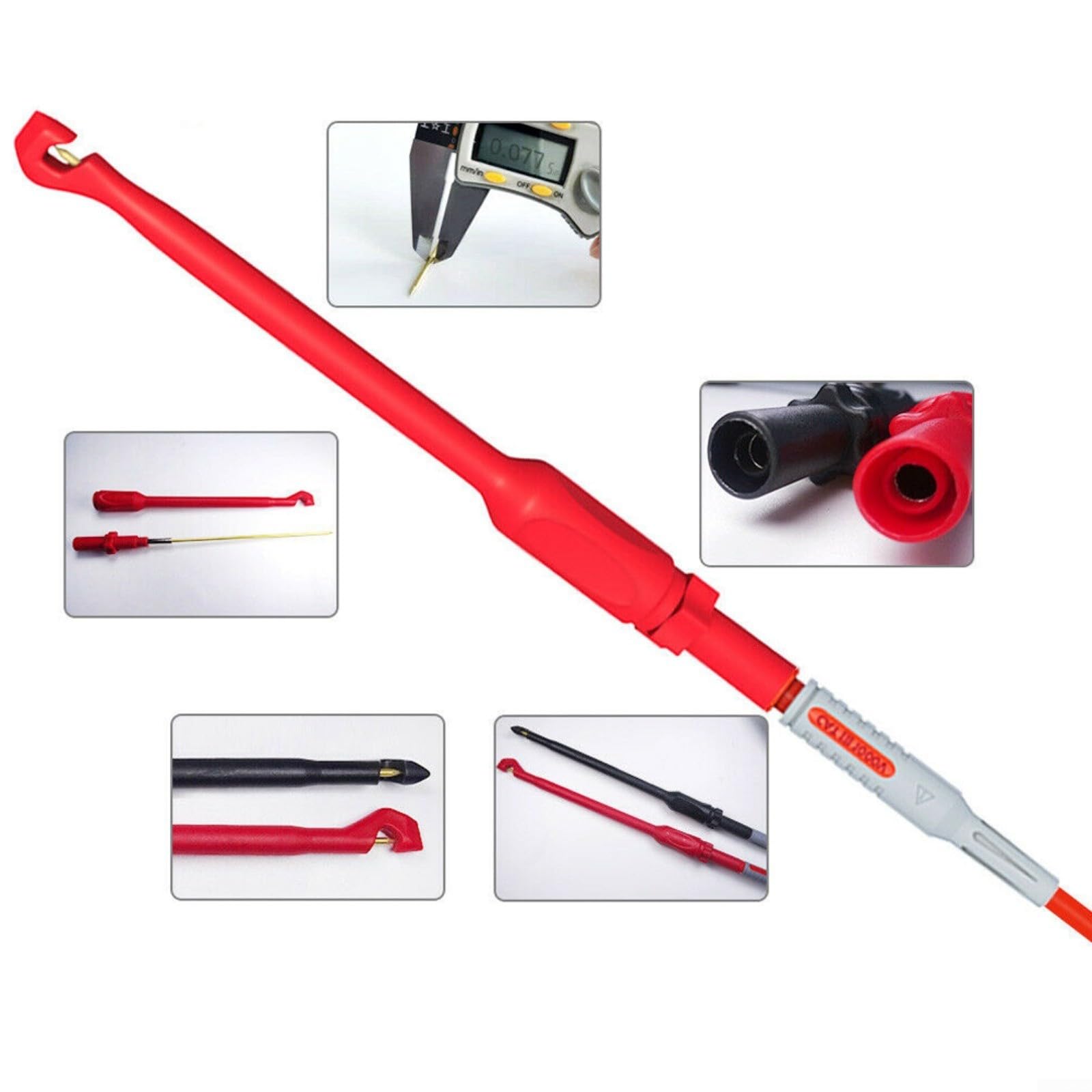 61-teiliges Messleitungen-Set Für Multimeter Mit Rückwärtssonden, Krokodilklemmen Und Durchstoßsonden, 4Mm Bananenstecker, CAT III 1000V, 1M Kabellänge, Und Anderen Marken