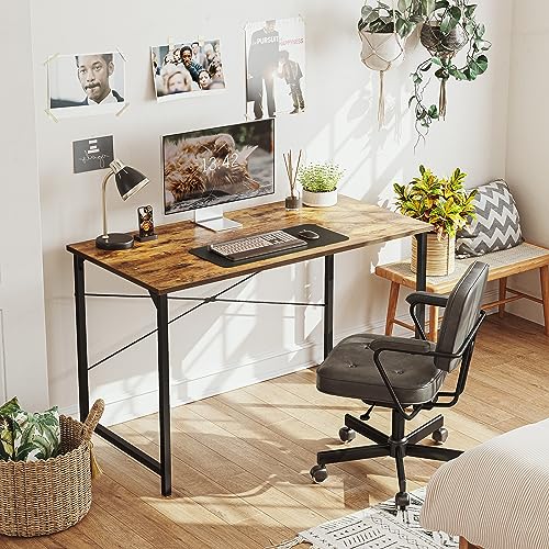 Cubiker Computer Desk, 32 inch Small Home Office Desk for Small Spaces, Modern Simple Style for Home, Office, Brown