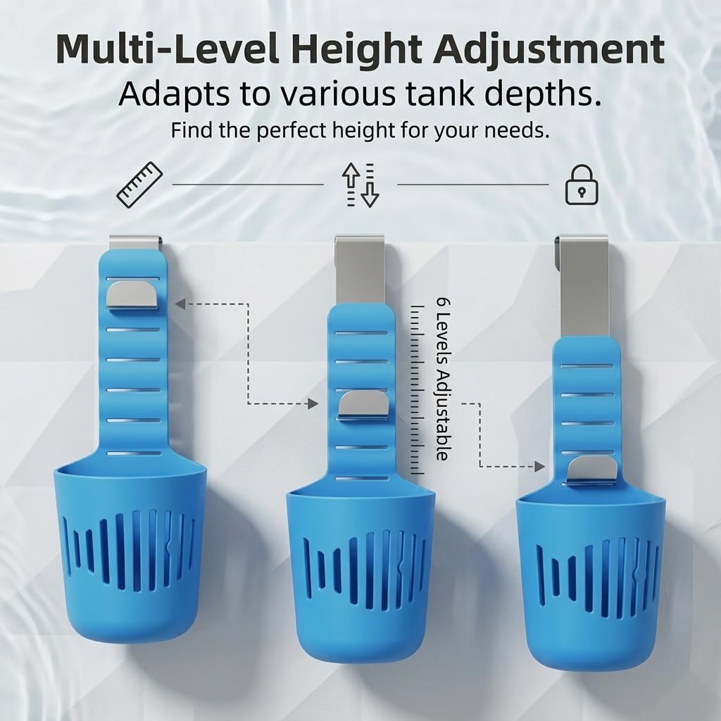 Toilet Tank Tablet Holder,6-Level Adjustable, Blue Star Shaped Hanging Toilets Bowl Tablet Holder for Preventing Dissolved Residue from Polluting Water Tank image 3