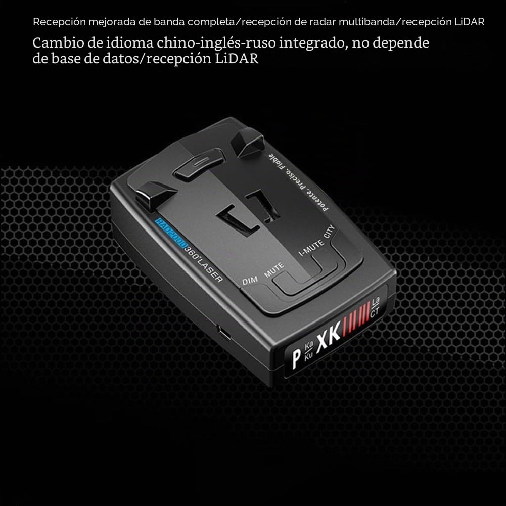 Detector de largo alcance: 360° para protección y alertas de voz para una conducción segura