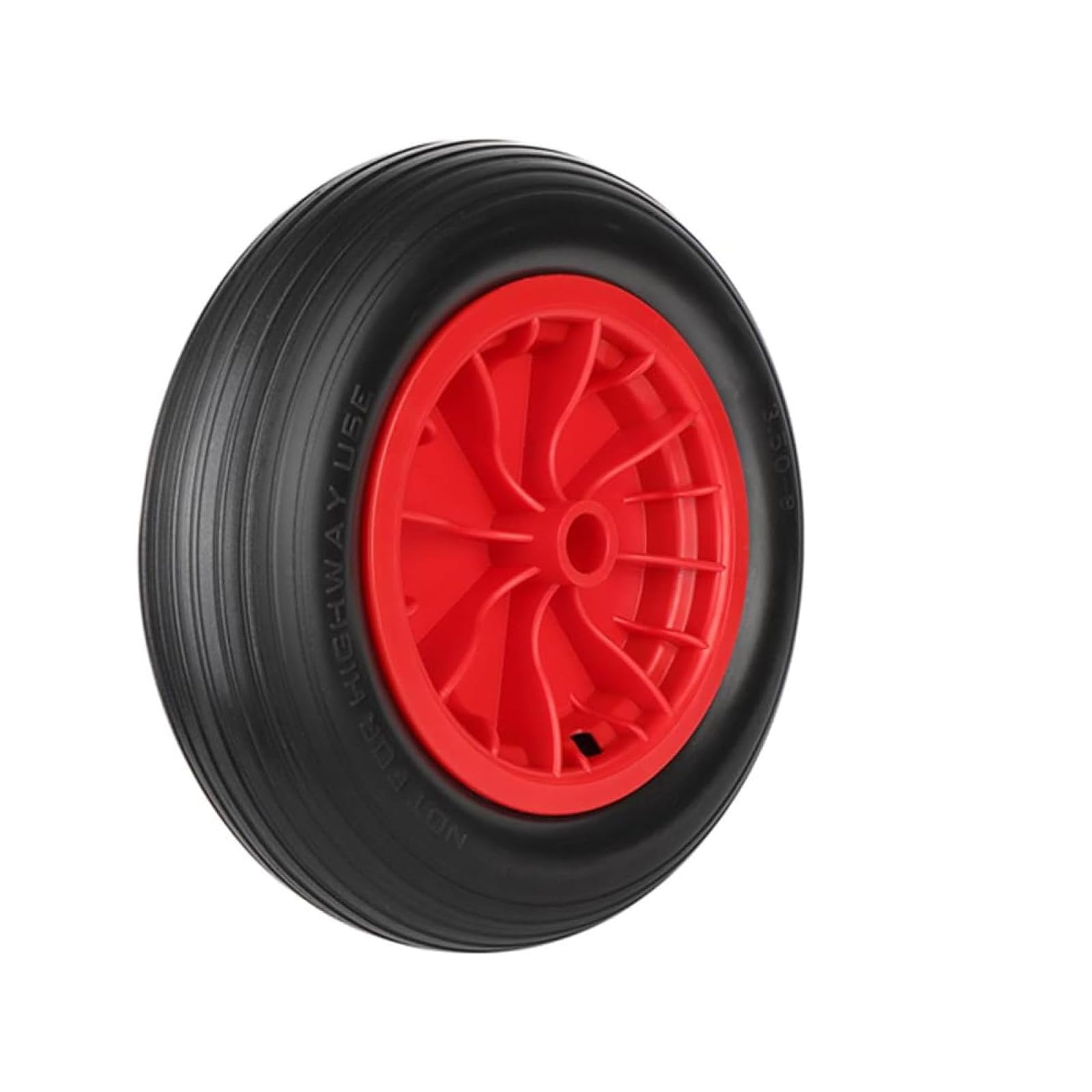 Trintion 14-Zoll-Schubkarrenrad 3.5 8 PU Pannensicheres Vollrad Robuster Ersatzreifen für Gartentrolley Schubkarre Go-Kart Anhänger LKW (Rot)