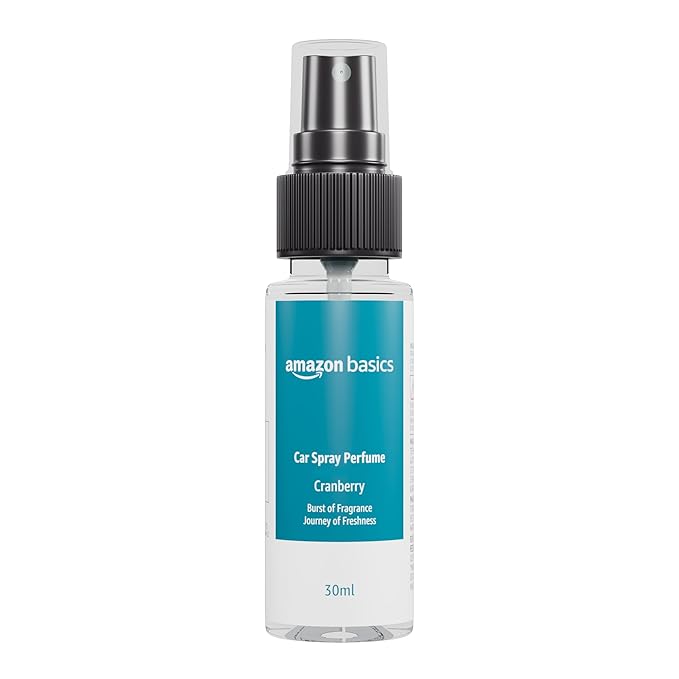 Amazon Basics Car Spray Perfume (Cranberry) | Long Lasting Fragrance | Odor Neutralization | Liquid Formula (30ml)
