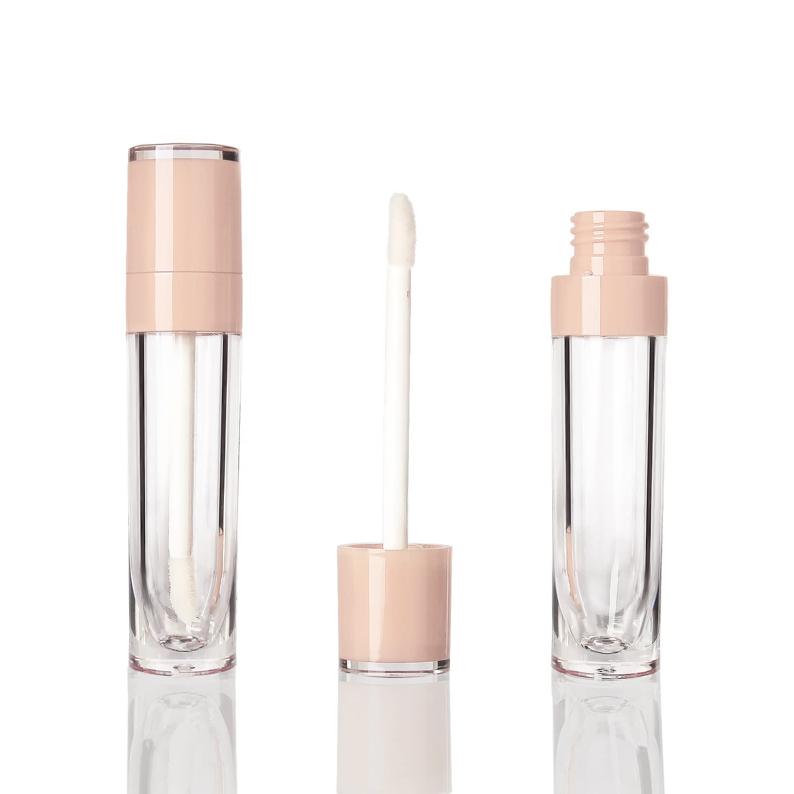 24 tubos de brillo de labios redondos vacíos de 6 ml, Rosa/Rebel Fun.,