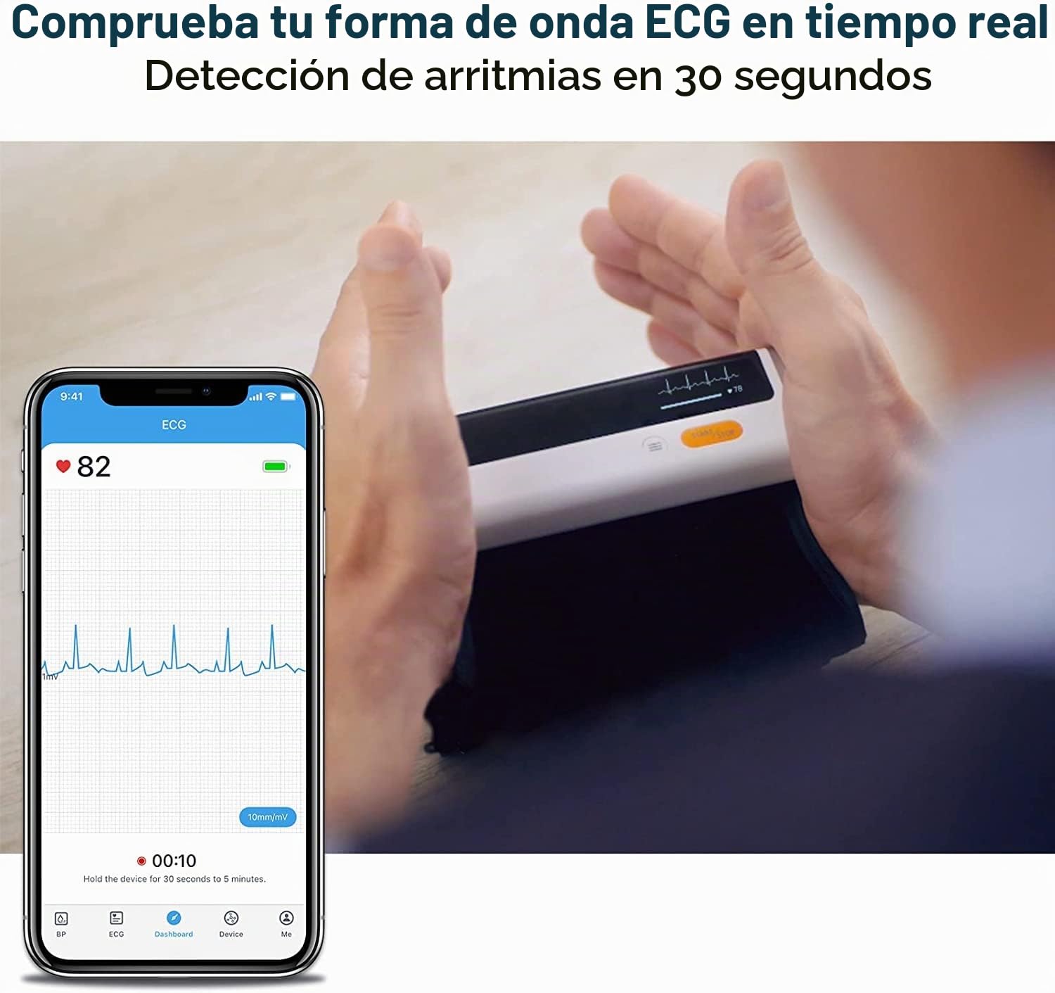 Viatom Armfit Plus Tensiómetro De Brazo Bluetooth Con Ecg, Monitor Para La Presión Arterial, Detección De Arritmias, Compatible Con Dispositivos Ios Y Android
