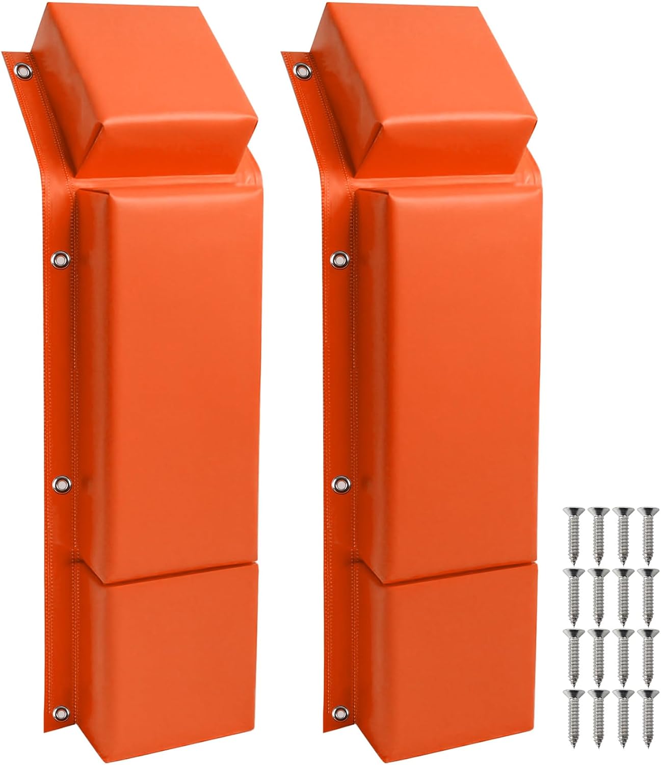 Boat Dock Bumper Guards, Marine Boat Bumpers for Docking, Dock Fender Bumper for Dock Edge, Dock Corner, Piling, Vertical Poles, Horizontal Deck or Pier Fenders with Screws Orange