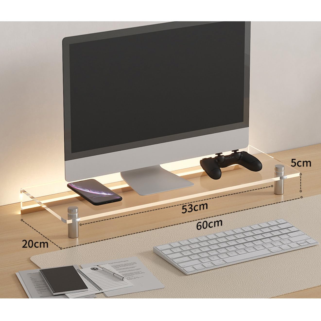 Amazon.co.jp: MJKQ9 モニター台 透明 アクリル製 オープンラック