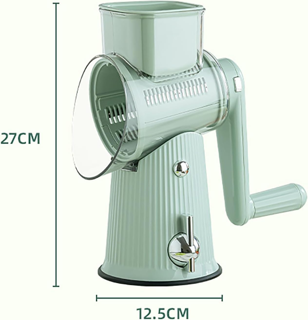 【Upgraded Specifically for US market】 Kitchen Artifact 5 in 1 Food Chopper rotating cheese grater hand cheese grinder,5-in-1 Food Chopper & Rotary Grate, suction base, free warranty green