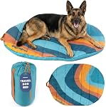 Lit de chien de voyage (30" x 22") – pliable & Packable pour le voyage, Voyage sur route, Camping – Léger, imperméable & Cozy avec Soft Padding – Compact, portable & Lavable en machine – Petites races: Rose