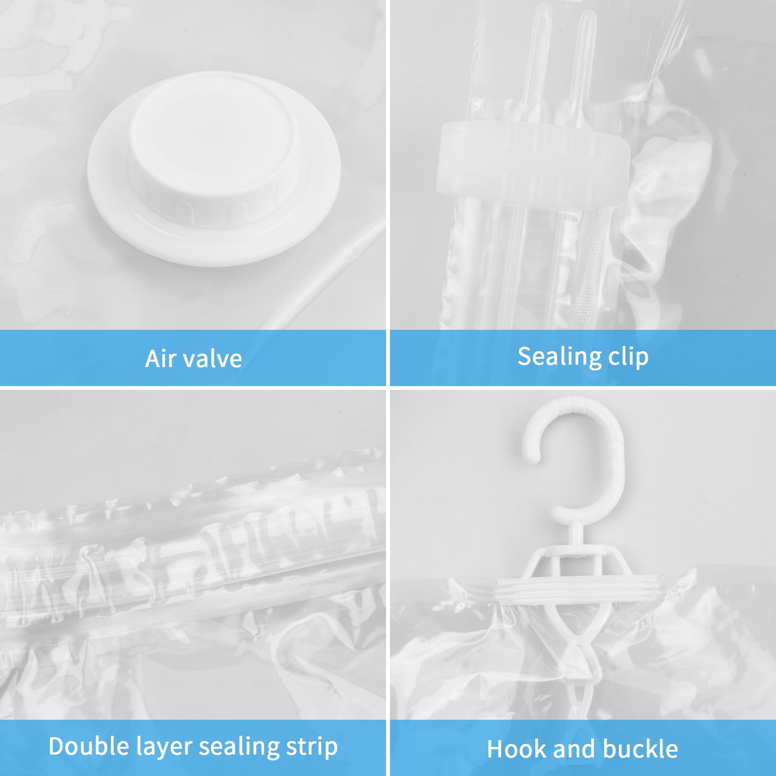 Sacchetti Sottovuoto Per Vestiti Da Appendere - 4 Pezzi Salvaspazio - Foto 10