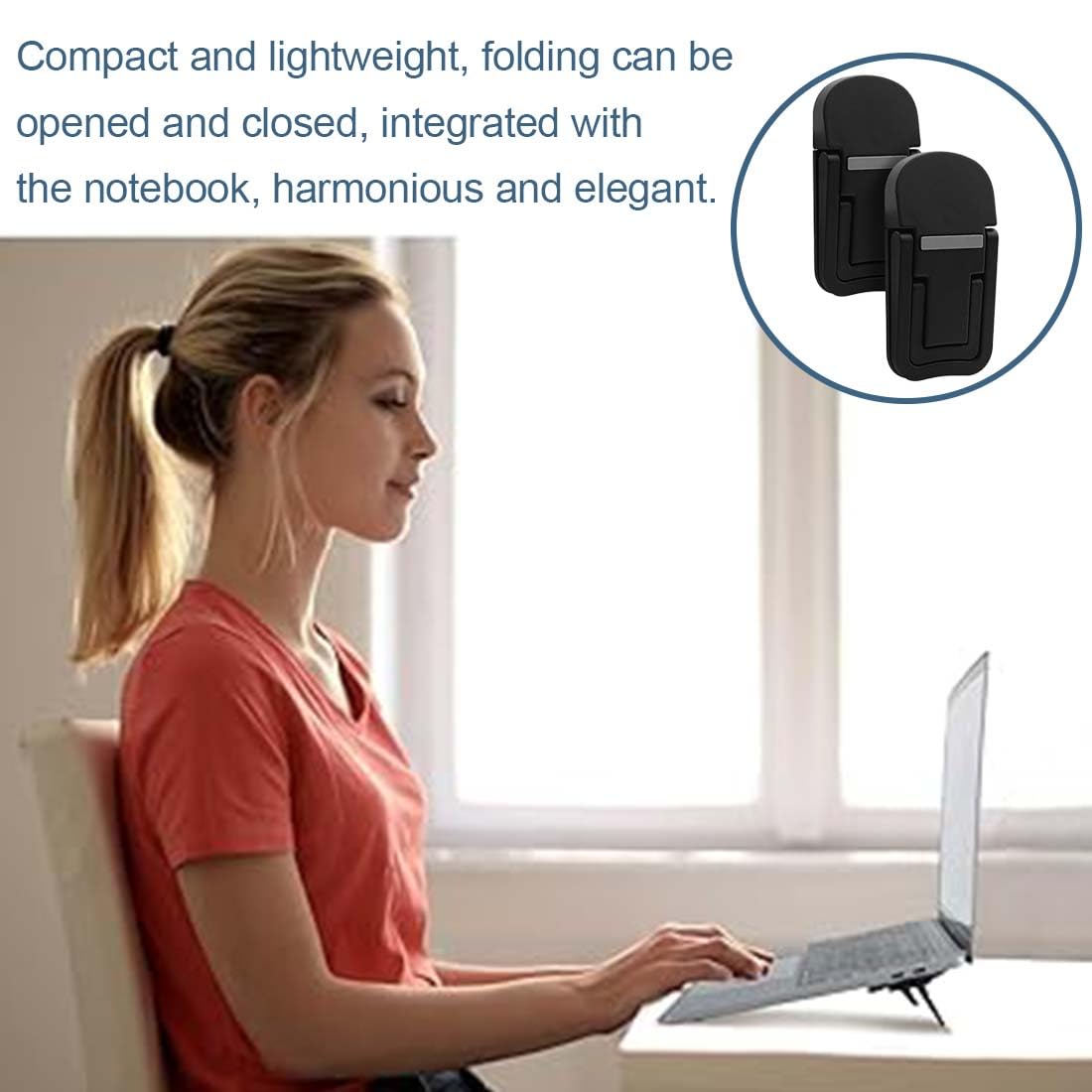4 Pezzi Portable Keyboard Stand Supporto Pc Portatile Self Adhesive For Mini Laptop Invisible Desk Stand Foldable Laptop Feet With Non-Slip Silicone