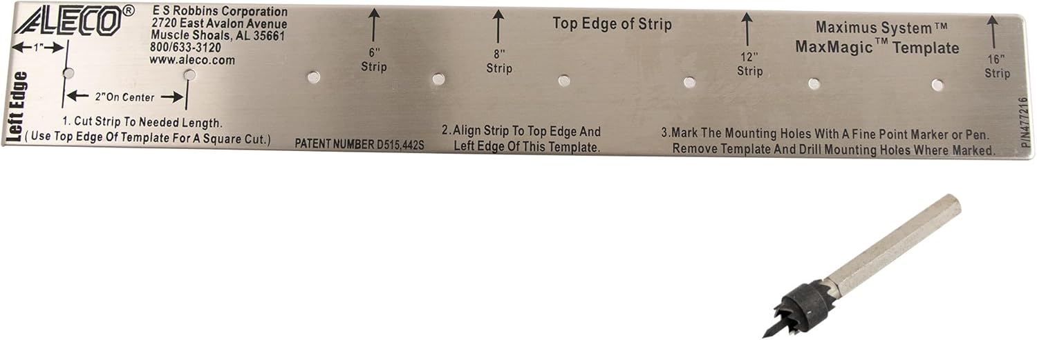 Awoco 477217 Stainless Steel MaxMagic Template Kit, 16-1/2"L x 2-3/8"W, for Simplifying The Process of Cutting Bulk Roll into Strips, Made in USA by Aleco