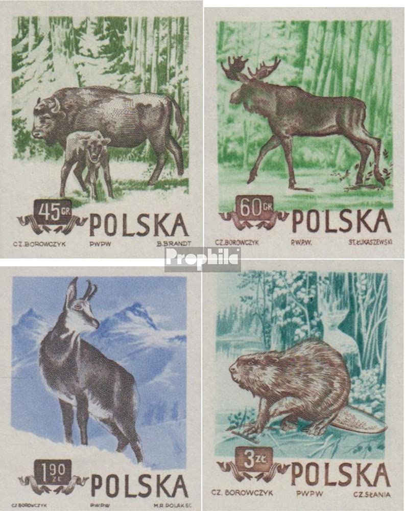 Prophila Collection Poland 885B-888B (complete.issue.) unmounted mint/never hinged ** MNH 1954 Forest- and Gebirgstiere poland (Stamps for collectors) Other mammals (monkeys/dinosaurs/elephants ...)