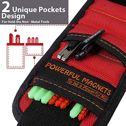 Christmas Stocking Stuffers Gifts For Men - Magnetic Wristband Tools For Mens Gift Ideas 15 Super Strong Magnets Dad Women Birthday Cool Gadgets Wrist Tool Belt Holder For Holding Screw Nail Drill Bit #TOP2