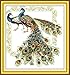 YEESAM ART New Cross Stitch Kits Advanced Patterns for Beginners Kids Adults - Lucky Peacocks 11 CT Stamped 61x66 cm - DIY Needlework Wedding Christmas Gifts