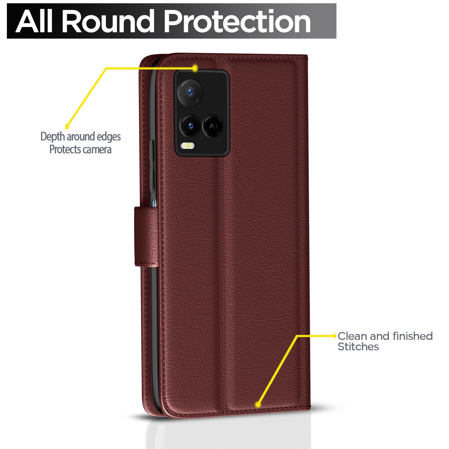 Vivo Y21 2021 Flip Cover - Leather Wallet Case -4 Vivo Y21 2021 Flip Cover - Leather Wallet Case -4