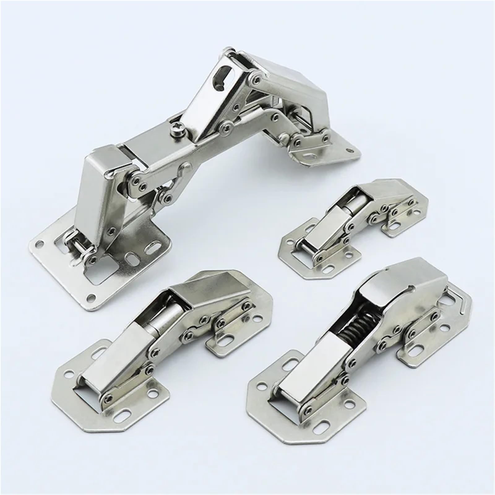 Zawiasy meblowe 90 stopni z cichym domykiem – Zawiasy hydrauliczne do drzwi szafek bez wiercenia, ze śrubami – Okucia meblowe(3in10pcs)