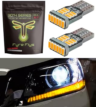 LED Headlight DRL Strip Bulbs for 2013-2015 Honda Accord Super Bright Canbus Error Free 3014 Series Yellow/Amber, X7-3014-18-CN-HA