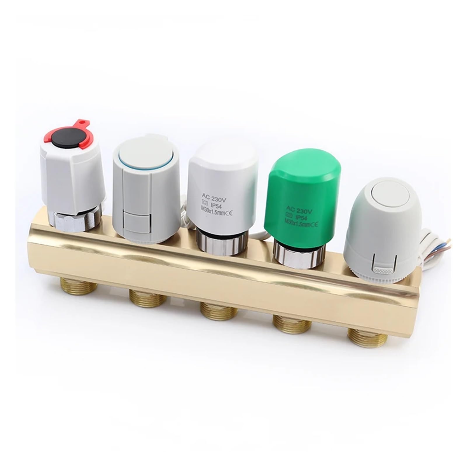 Attuatore termico da 5 pezzi NC 230V for attuatore elettrico collettore di riscaldamento a pavimento M30 * 1,5 for termostato di riscaldamento a pavimento senza valvola in ottone