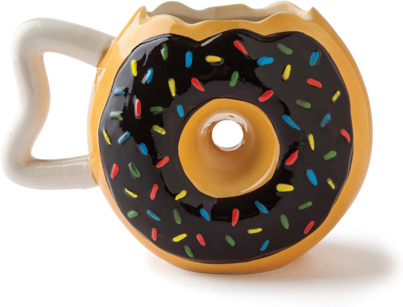 Sprinkle Donut Coffee Mug, Fun Novelty Doughnut Shaped Cup, Fun Gift for Dessert Lovers, Ceramic, 12 Ounces