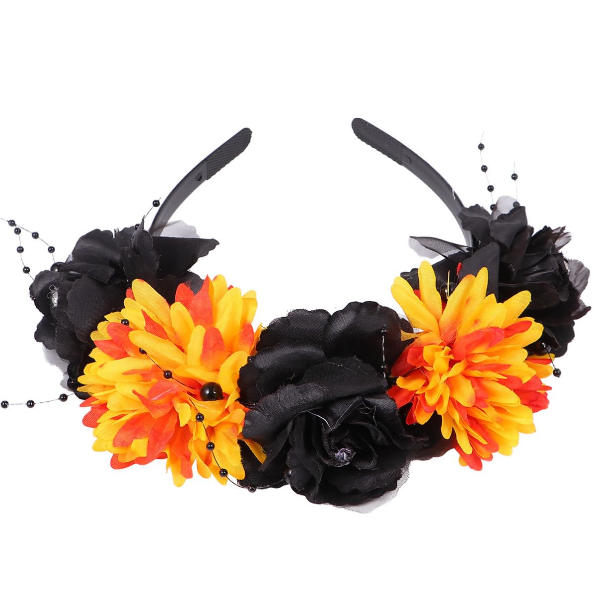 Halloween Floral Hairband for Women Simulated Roses Headwear with Creative Spider Design, Elegant Silk Fabric, Easy to Put, for Festive Costume Parties and Halloween Events