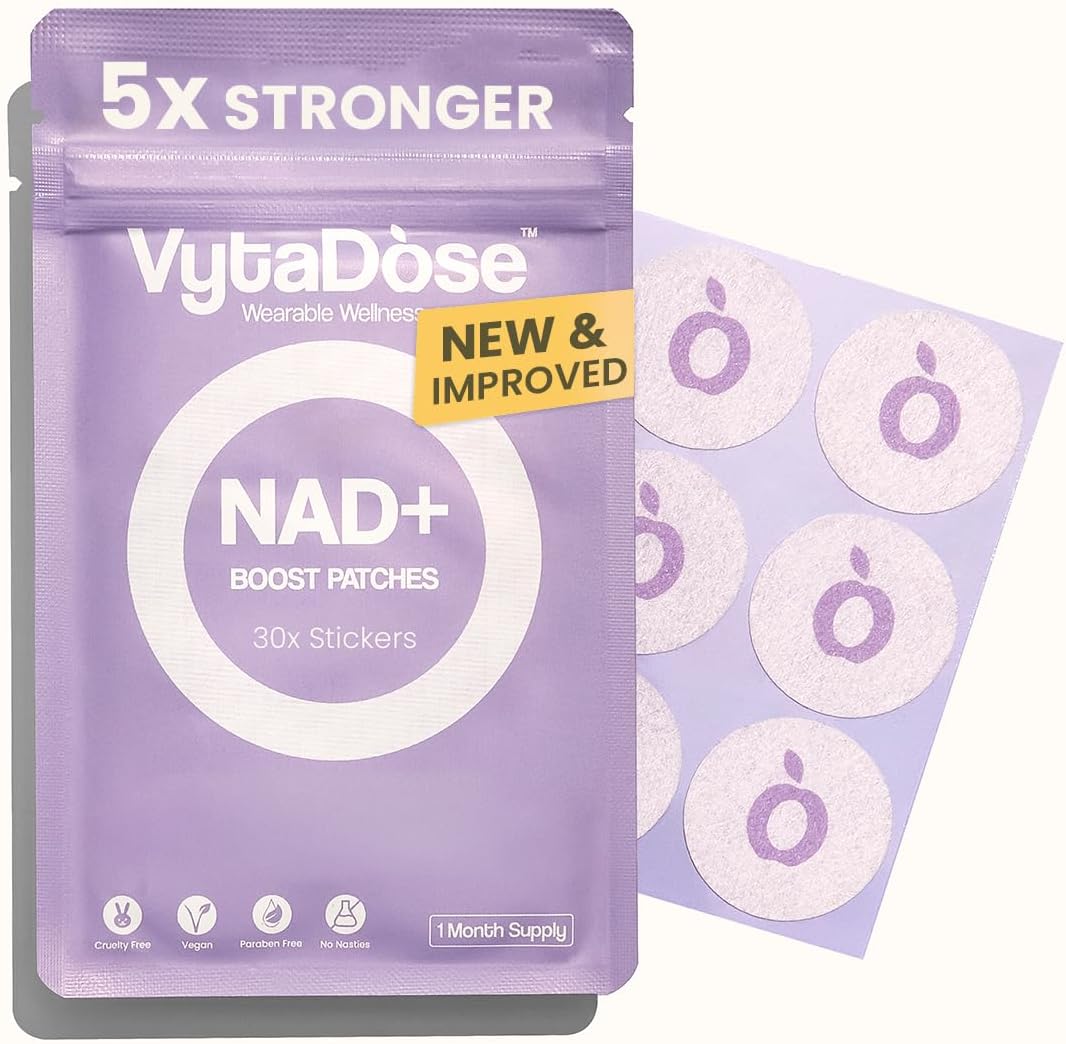 Premium High Dose NAD+ Patches for Women and Men – 5X Stronger - A New Kind of NAD+ Patch for Daily Energy & Focus – Wellness Patches - Water Resistant, Vegan, Extra Strong, 30 pack, 1 Months Supply