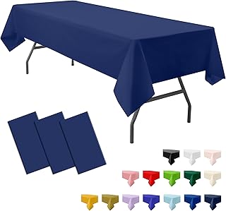 3-Pack Premium Plastic Deep Navy Blue Tablecloth Disposable 54 x 108 Inc...