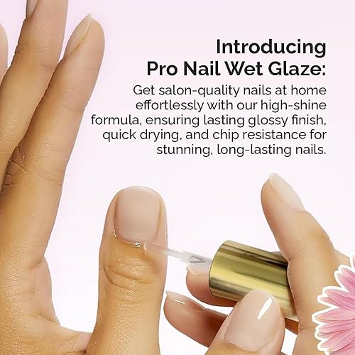 Miniatura 2 de Pro Nail Wet Glaze - Esmalte de uñas seco transparente Quick Top Coat Tamaño profesional de salón 2.5 oz