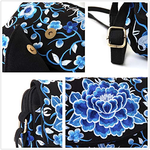 Embroidered Women Crossbody Bag, Vintage Flip Messenger Bags for Basics - Thumbnail 7